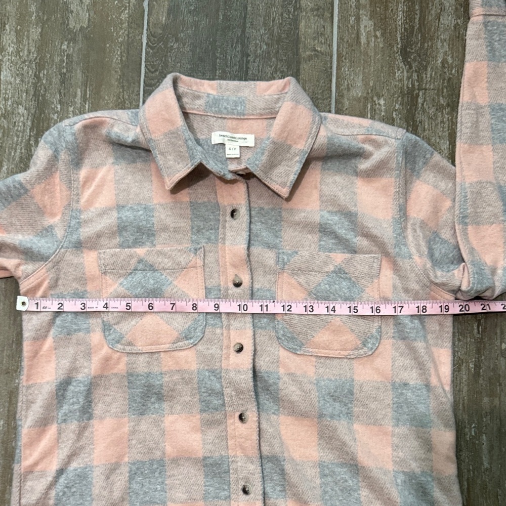 Beachlunchlounge Sally Pink and Gray Checkered Shirt - Picture 7 of 9